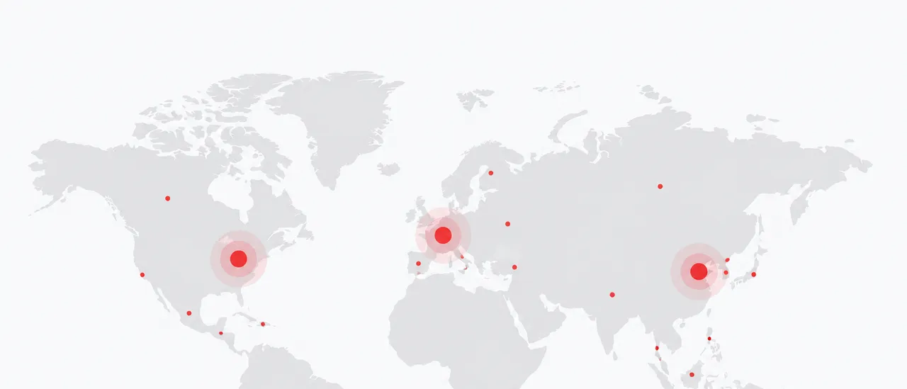 World map — markets & forward-stock regions